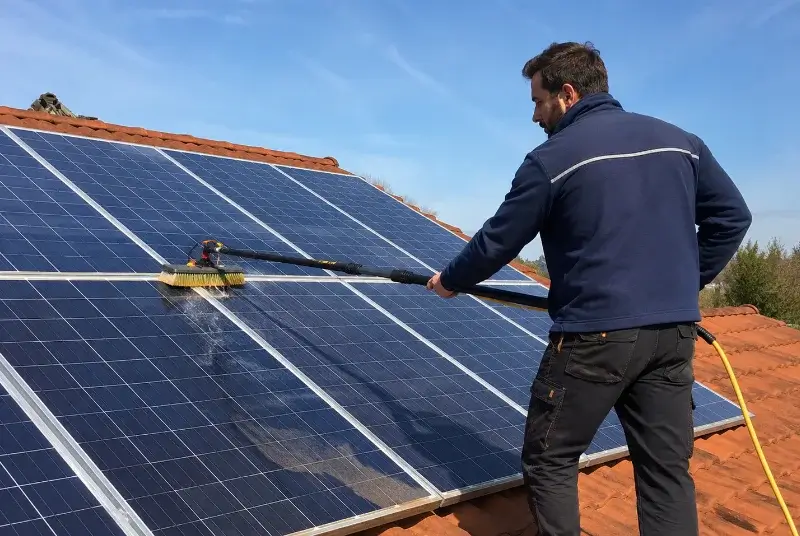 Nettoyage et entretien de panneaux solaires à la Petite-Boissière